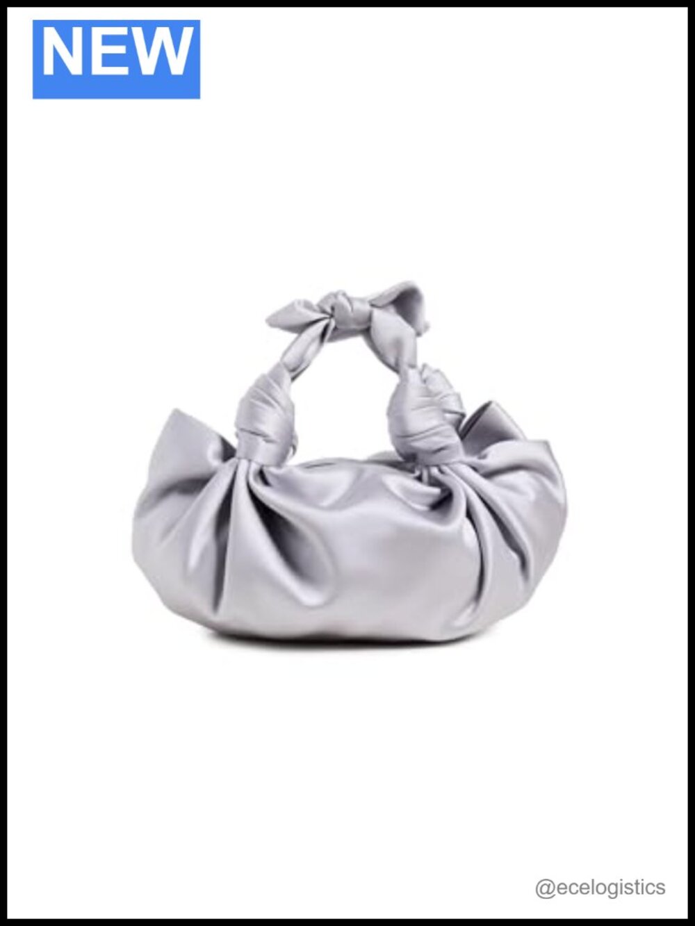 Silk Satin Knot Clutch Handbag with Bow Accents